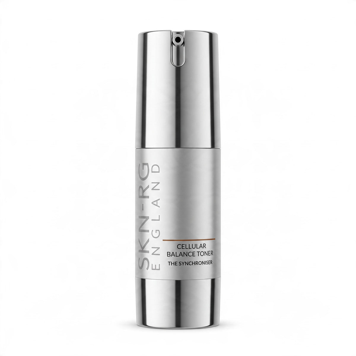 Shown vertically against a plain white background. SKIN-RG Cellular Balance Tonic pH synchroniser bottle on white background
