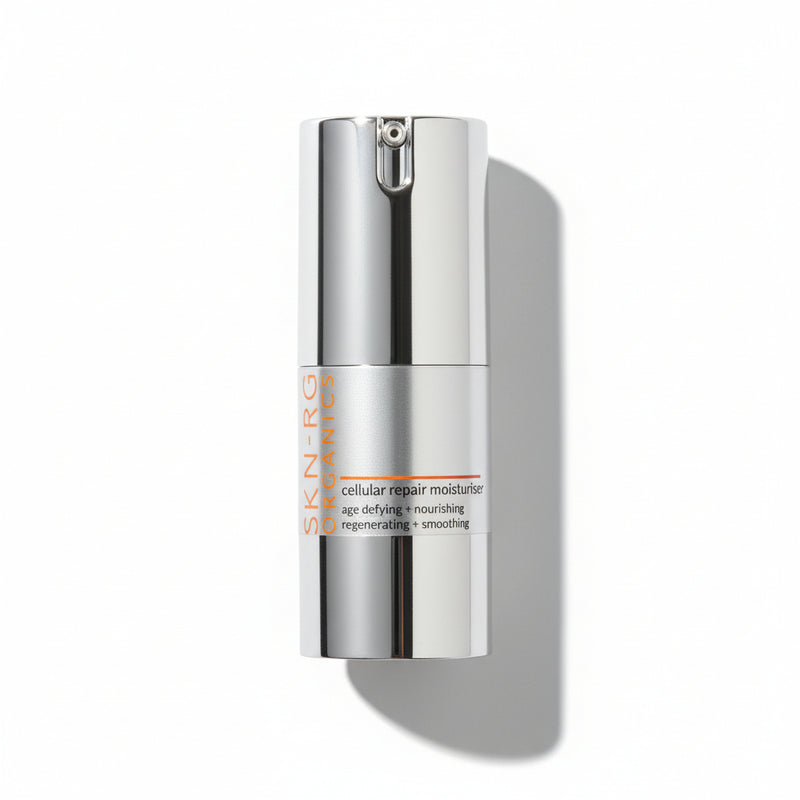 Video Cellular Repair Moisturiser by Skin-rg Skincare bottle with 'SKIN-RG' branding on a white background