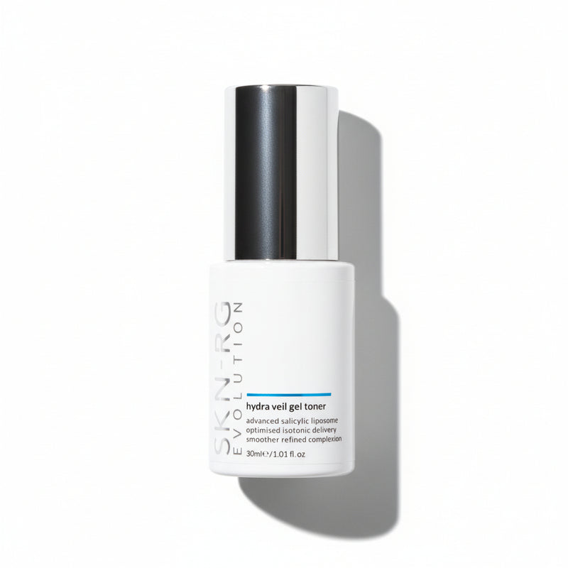 Hydra Veil Gel Toner Primer and Serum in one winner 2024 Isotonic Gel Toner by Skin-rg 30ml Pearlised Bottle on white