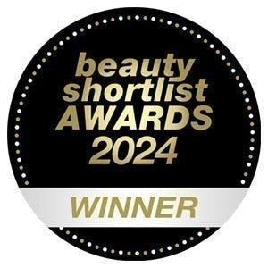 www.skin-rg.com Beauty Shortlist Awards 2024 Winner badge in black and gold.
