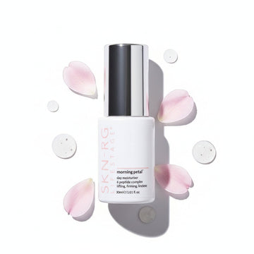 www.skin-rg.com Morning Petal day moisturiser with 6 peptide complex for lifting, firming, and a lineless complexion.