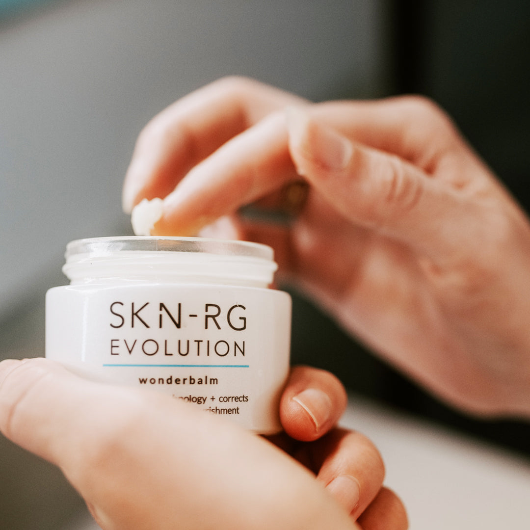 cracked, dry, skin, lips or sore eyes? try the new Wonderbalm pot of wonder designed to repair dryness fast by skin-rg skincare.